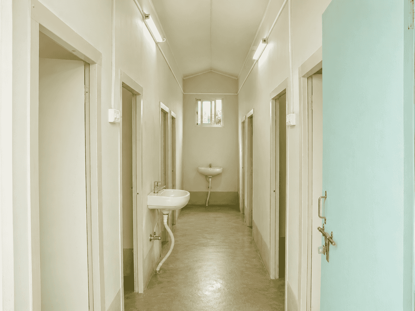 Prefab toilet and wash block inside a site township